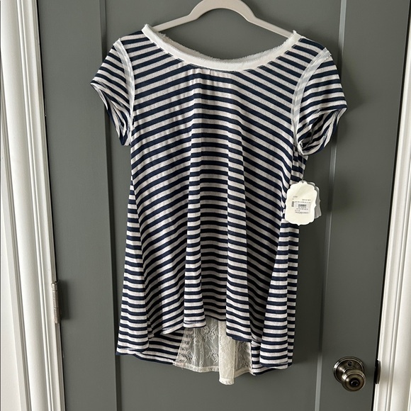 Altar'd State Tops - Altar'd State Navy and White Striped Blouse Size Medium New!